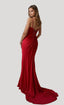 Venice red fitted prom dress 2026 modern prom night style back shot