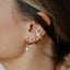 Pearl Drop Huggie Hoop Earrings - Gold