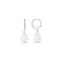 Pearl Drop Pavé Huggie Hoop Earrings - Silver