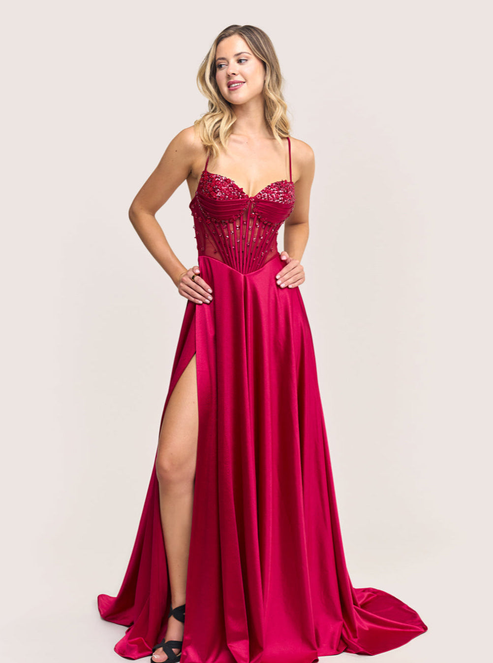 Megan Satin Ball Gown Prom Dress 2027