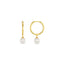 Pearl Drop Mid-Size Hoop Earrings
