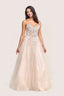 Serena champagne ball gown prom dress 2026 with elegant full skirt