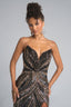 Portia & Scarlet St Tropez fitted prom dress 2026 in black and gold