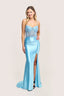 Storm ice blue satin fitted prom dress 2026 modern prom style