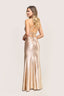 Washington champagne satin fitted prom dress 2026 with couture slit back shot