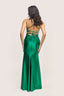 Washington green satin fitted prom dress 2026 elegant silhouette back shot